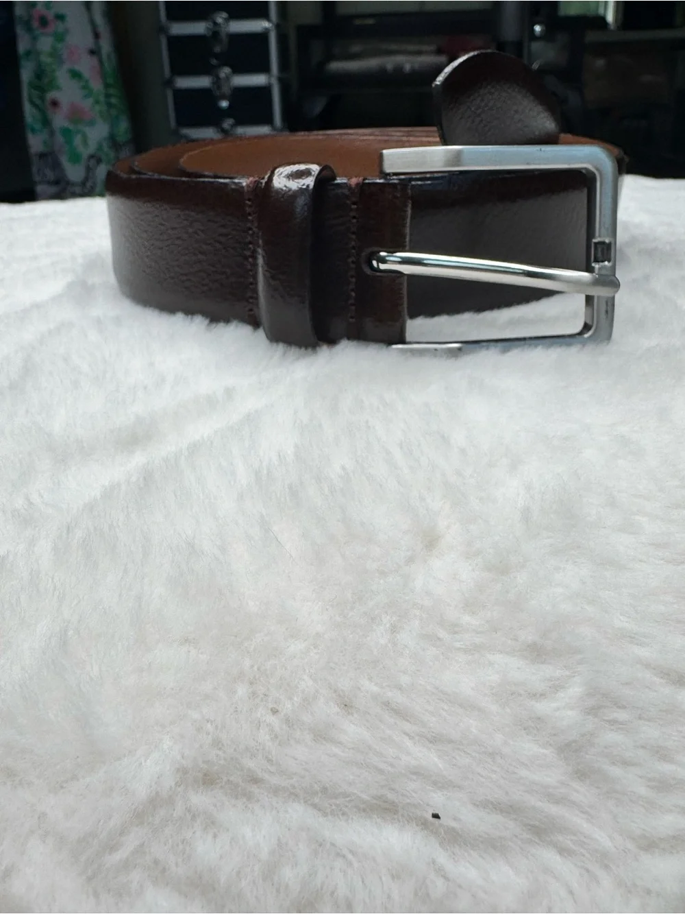 Johnston & Murphy Brown Italian Genuine Leather Belt Size 40